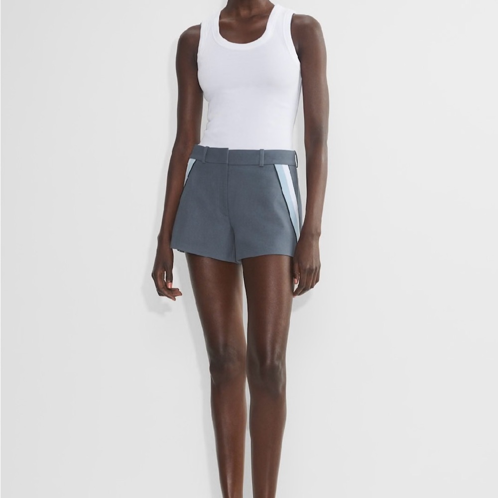 Babaton Gray/Blue High Waist Shorts